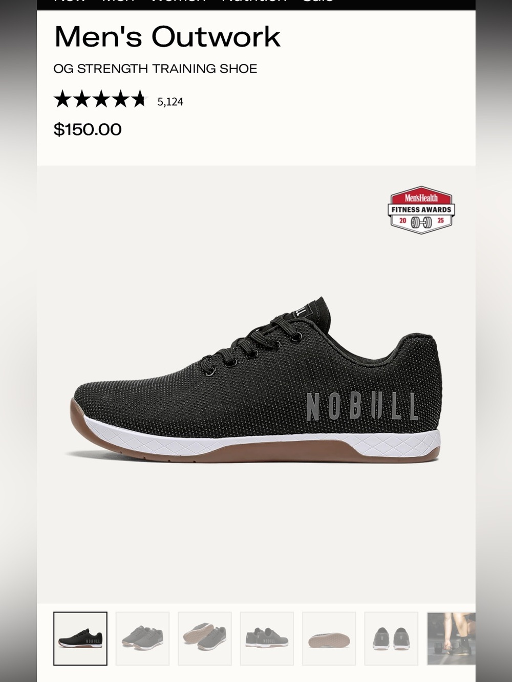 NOBULL Men’s OG Strength Training Shoe - Black with Gum Sole